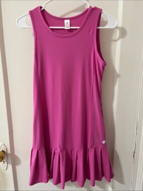 Soybu Women’s Bright Magenta Sleeveless Ruffle-Hem Dress, Size Large
